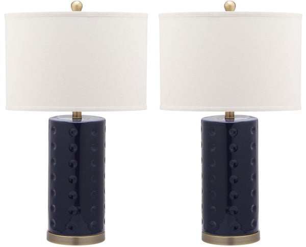Safavieh Roxanne 26 Inch H Table Lamp -Set Of 2 Navy Ceramic LIT4152A-SET2