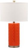 Safavieh - Set of 2 - Roxanne Table Lamp 26" Orange Off White Bronze Gold Cotton Ceramic LIT4152D-SET2 683726717430