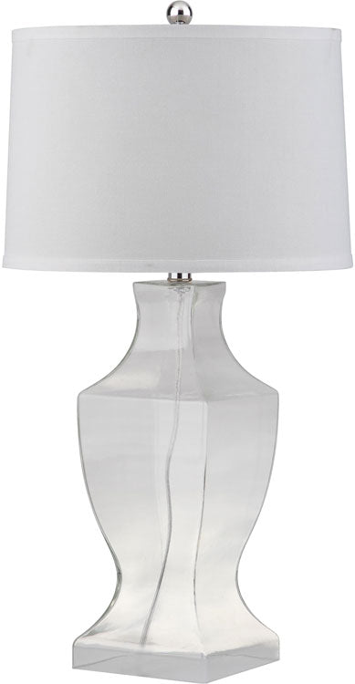 Safavieh - Set of 2 - Lamp Glass Bottom 29" Clear Off White Chrome Cotton LIT4156B-SET2 683726717751