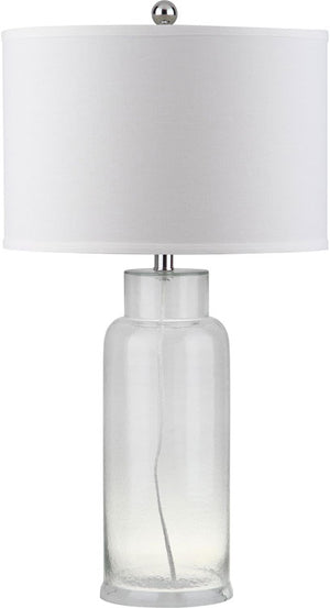 Safavieh - Set of 2 - Table Lamp Bottle Glass 29" Clear Off White Silver Cotton LIT4157B-SET2 683726717843