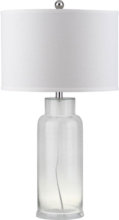 Safavieh - Set of 2 - Table Lamp Bottle Glass 29" Clear Off White Silver Cotton LIT4157B-SET2 683726717843
