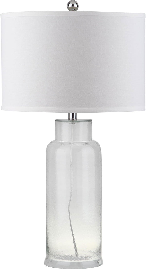 Safavieh - Set of 2 - Table Lamp Bottle Glass 29" Clear Off White Silver Cotton LIT4157B-SET2 683726717843