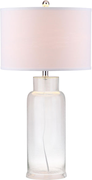 Safavieh - Set of 2 - Table Lamp Bottle Glass 29" Clear Off White Silver Cotton LIT4157B-SET2 683726717843