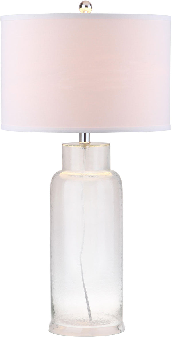 Safavieh - Set of 2 - Table Lamp Bottle Glass 29" Clear Off White Silver Cotton LIT4157B-SET2 683726717843