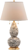 Safavieh - Set of 2 - Color Table Lamp Swirls Glass 28" Grey White Gold Cotton LIT4159C-SET2 683726717966