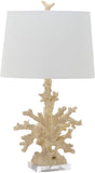 Safavieh - Set of 2 - Table Lamp Coral Branch 28.5" Cream Off White Silver Cotton Resin LIT4161A-SET2 683726718123