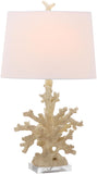 Safavieh - Set of 2 - Table Lamp Coral Branch 28.5" Cream Off White Silver Cotton Resin LIT4161A-SET2 683726718123