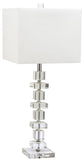 Safavieh - Set of 2 - Table Lamp Deco Crystal 28.5" Clear Off White Chrome Silver Cotton LIT4169A-SET2 683726718291