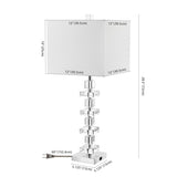 Safavieh Deco Crystal, 28.5 Inch, Crystal, Table Lamp Set Of 2 W/ Usb Port​ -Set Of 2 Clear / Chrome Crystal LIT4169A-SET2-U