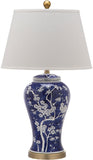 Safavieh - Set of 2 - Spring Blossom Table Lamp 29" Navy White Gold Cotton Ceramic LIT4170C-SET2 683726993988