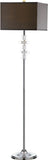 Safavieh Times Floor Lamp Square 60.5" Clear Chrome Grey Silver Cotton Crystal Metal LIT4174A 683726338192