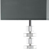 Safavieh Times Floor Lamp Square 60.5" Clear Chrome Grey Silver Cotton Crystal Metal LIT4174A 683726338192