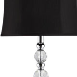 Safavieh Venezia Floor Lamp 61" Clear Chrome Black Silver Cotton Polyester Crystal Metal LIT4175A 683726338208