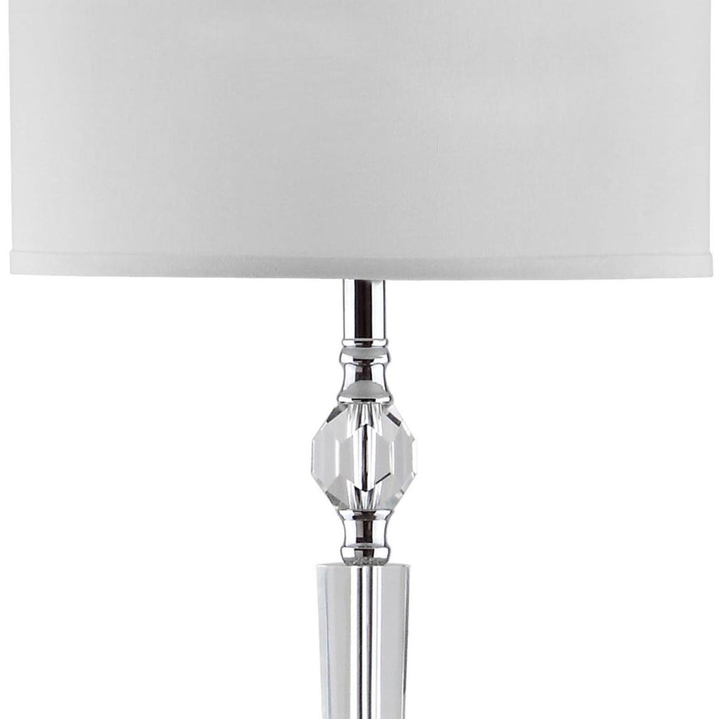 Safavieh Fairmont Floor Lamp 60" Clear Chrome Off White Silver Cotton Crystal Metal LIT4176A 683726338215
