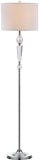 Safavieh Savannah Floor Lamp 60" Clear Chrome Off White Silver Cotton Crystal Metal LIT4177A 683726338239