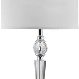 Safavieh Savannah Floor Lamp 60" Clear Chrome Off White Silver Cotton Crystal Metal LIT4177A 683726338239