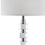 Safavieh Lombard Street Floor Lamp 60" Clear Chrome Off White Silver Cotton Crystal Metal LIT4178A 683726338246