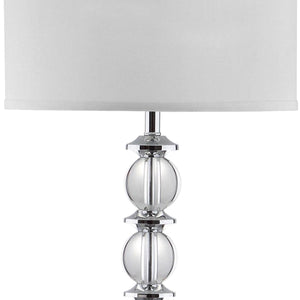 Safavieh Riga Floor Lamp 60" Clear Chrome Off White Silver Cotton Crystal Metal LIT4179A 683726338284