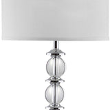 Safavieh Riga Floor Lamp 60" Clear Chrome Off White Silver Cotton Crystal Metal LIT4179A 683726338284