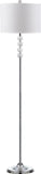 Safavieh Vendome Floor Lamp 60" Clear Chrome Off White Silver Cotton Crystal Metal LIT4180A 683726338291