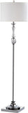 Safavieh Canterbury Floor Lamp 60" Clear Chrome Off White Silver Cotton Crystal Metal LIT4182A 683726338314