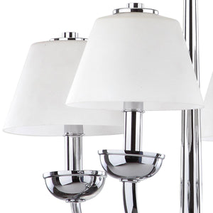 Safavieh Yardley Chandelier 4 Light 18.9" Chrome White Glass Metal LIT4190A 683726360377