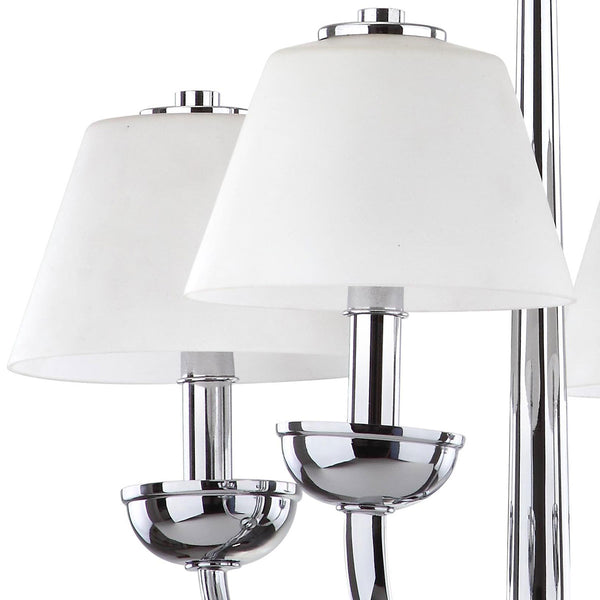 Safavieh Yardley Chandelier 4 Light 18.9" Chrome White Glass Metal LIT4190A 683726360377