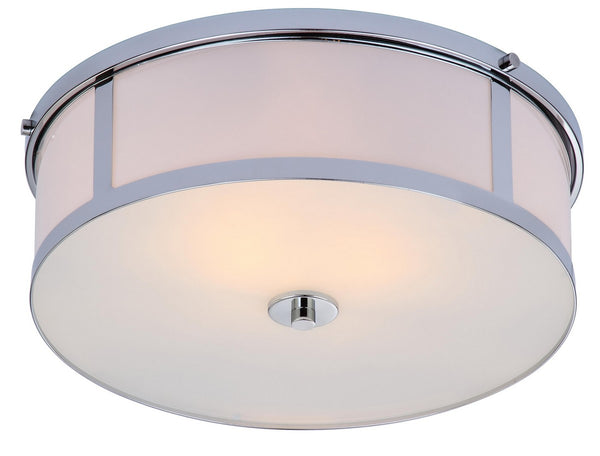 Safavieh Avery Flush Mount Drum 2 Light 17" Chrome Antique Gold White Metal LIT4195B 889048322141