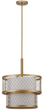 Safavieh Evie Pendant Antique Mesh Adjustable 6 Light 17" Antique Gold White Cotton Metal LIT4200A 683726360728