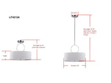Safavieh Debonair Pendant Ring Drum Adjustable 3 Light 18" Chrome White Cotton Metal LIT4212A 683726361107