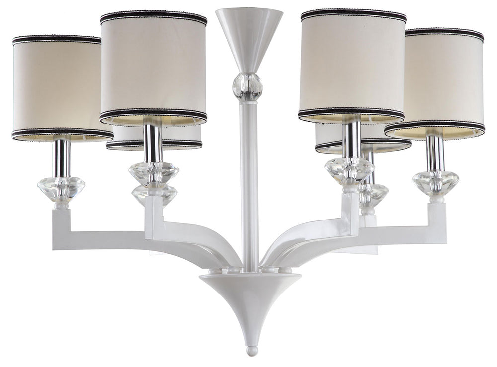 Safavieh Erin Chandelier 6 Light 27.5" Pearl White Cotton Metal LIT4214A 683726361145