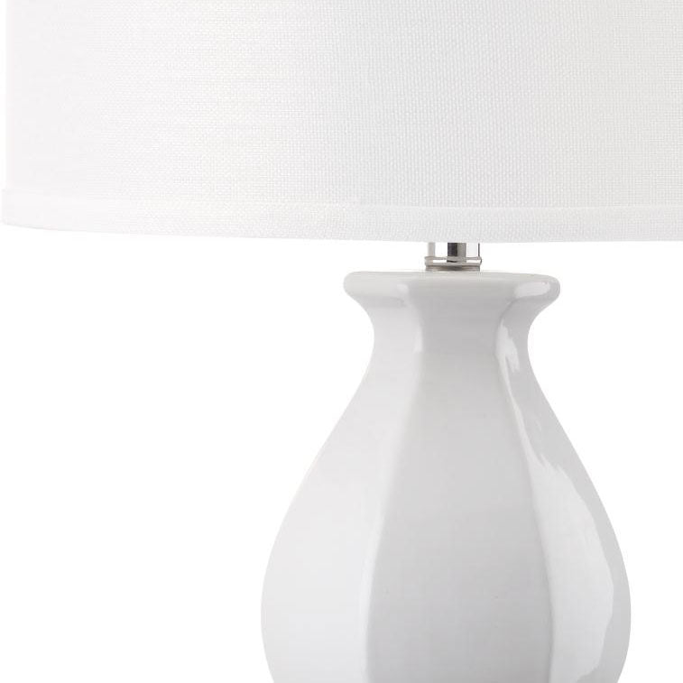 Safavieh Juniper Table Lamp 30" White Silver Clear Cotton Ceramic LIT4245C 683726395607