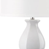 Safavieh Juniper Table Lamp 30" White Silver Clear Cotton Ceramic LIT4245C 683726395607