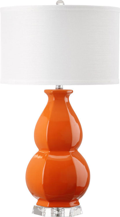 Safavieh Juniper Table Lamp 30" Orange Off White Silver Clear Cotton Ceramic LIT4245D 683726395614