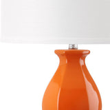 Safavieh Juniper Table Lamp 30" Orange Off White Silver Clear Cotton Ceramic LIT4245D 683726395614