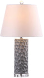 Safavieh - Set of 2 - Dixon Table Lamp 23.5" Grey Off White Silver Clear Cotton Ceramic LIT4249B-SET2 683726396802