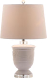 Safavieh - Set of 2 - Shoal Table Lamp 23" White Silver Clear Cotton Ceramic LIT4252B-SET2 683726399544