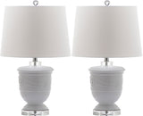 Safavieh - Set of 2 - Shoal Table Lamp 23" White Silver Clear Cotton Ceramic LIT4252B-SET2 683726399544