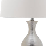 Safavieh Cahaba Table Lamp 31" Silver Off White Clear Cotton Ceramic LIT4253A 683726400561
