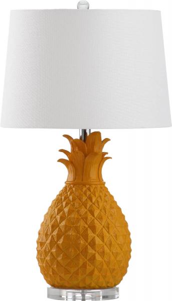 Safavieh - Set of 2 - Kelly Table Lamp 25.5" Yellow Off White Silver Clear Cotton Resin LIT4258A-SET2 683726869474