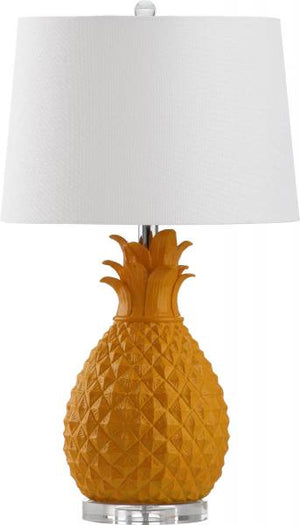 Safavieh - Set of 2 - Kelly Table Lamp 25.5" Yellow Off White Silver Clear Cotton Resin LIT4258A-SET2 683726869474