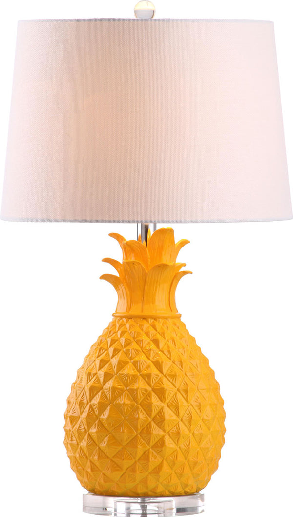 Safavieh - Set of 2 - Kelly Table Lamp 25.5" Yellow Off White Silver Clear Cotton Resin LIT4258A-SET2 683726869474