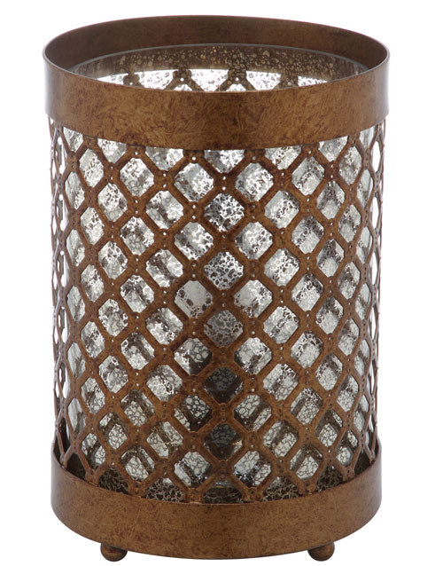 Safavieh - Set of 2 - Borden Lamp Hurricane 11.5" Gold Clear Glass Metal LIT4264A-SET2 683726885344