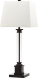Safavieh - Set of 2 - Davis Table Lamp 30.5" Black Clear Off White Silver Cotton Acrylic LIT4266A-SET2 683726401513