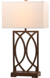 Safavieh - Set of 2 - Jago Table Lamp 29.5" Antique Gold Off White Cotton Metal LIT4274A-SET2 683726402909