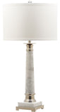 Safavieh - Set of 2 - Colleen Table Lamp 31" White Shine Nickel Clear Silver Cotton Marble LIT4277A-SET2 889048189348