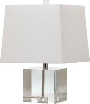 Safavieh Mckinley Table Lamp 19" Clear Off White Silver Cotton Crystal LIT4284A 683726404231