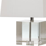 Safavieh Mckinley Table Lamp 19" Clear Off White Silver Cotton Crystal LIT4284A 683726404231
