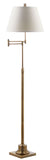 Safavieh Ingram Floor Lamp Adjustable Swivel 68.5" Gold Off White Cotton Metal LIT4301A 683726405986