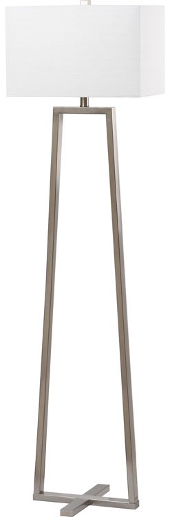 Safavieh Lyell Floor Lamp 60" Nickel Off White Clear Silver Cotton Metal LIT4303A 683726406006